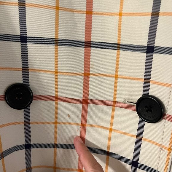 Coach Tattersall Plaid Trench Coat Size Small - Picture 6 of 7
